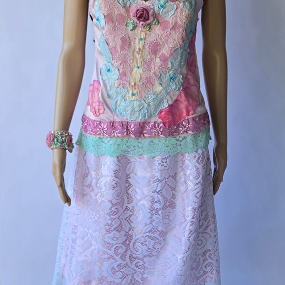 Pink Rose Boudoir Blouse | Roselani Jasmin | Size Small - Medium - Picture 4 of 10